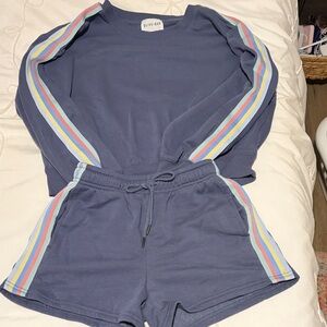 Olive & Oak Set in Blue with Colorful Stripes